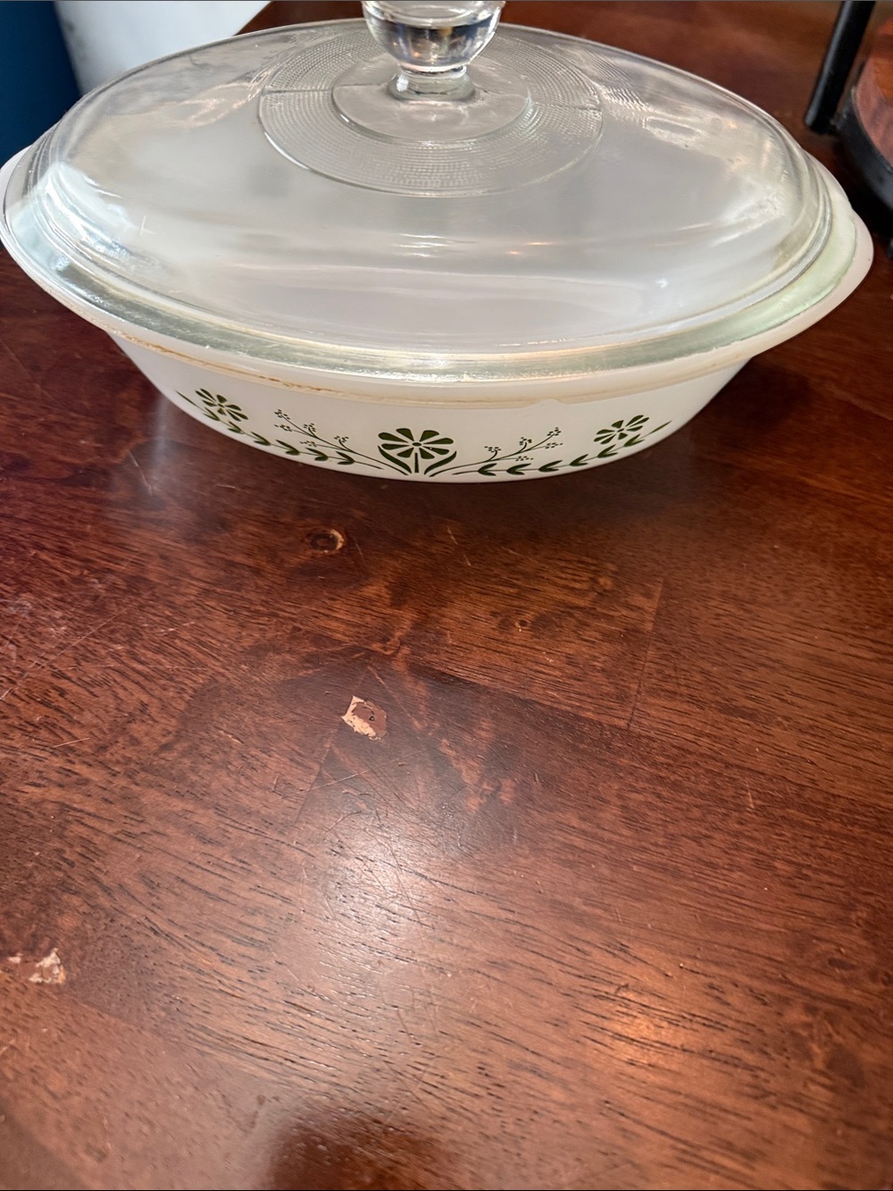 Green Floral Covered Casserole Dish - Classic Serveware